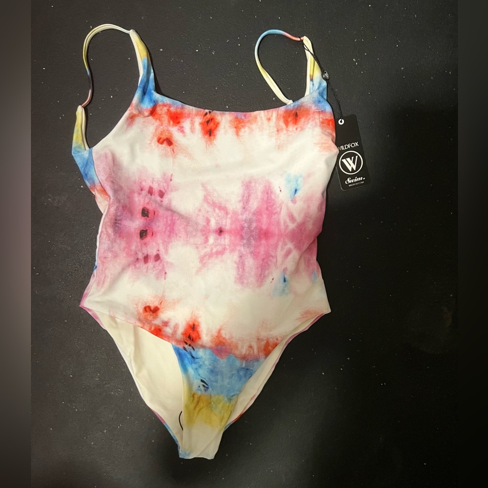 Wildfox Pink Tie-Dye One-Piece Swimsuit
